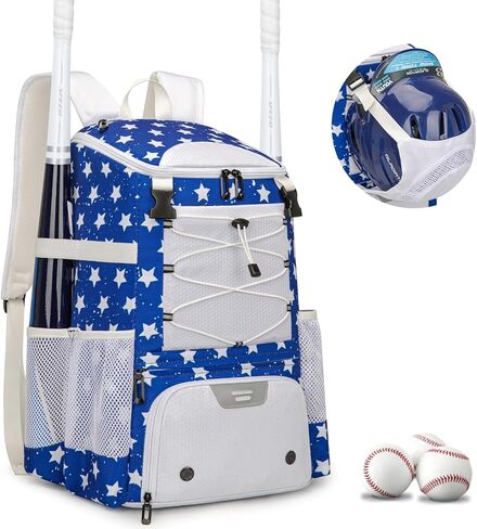 Baseball Bag for Youth and Adult, Softball Backpack 40L Large Capacity, Bat Backpack with Shoes Compartment and Hidden Helmet Holder in Kuwait