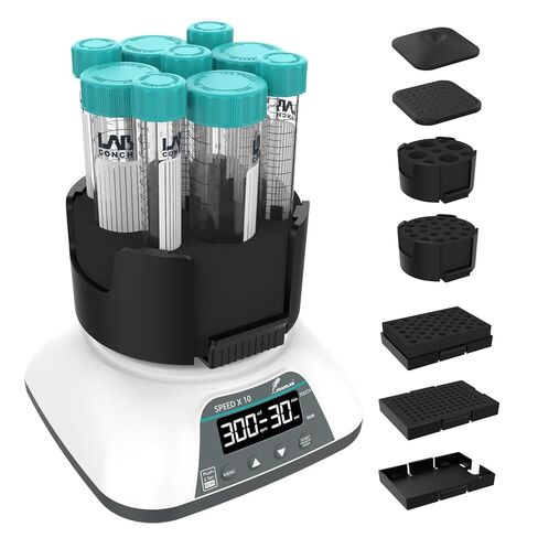 Joanlab Multi Tubes Vortex Shaker لـ 1.5ml/2ml/5ml/10ml/15ml/50ml الأنبوب الرقمي متعدد الوظائف لسرعة التعديل 500-3000 دورة في الدقيقة مع 3 وحدات للكيميائية والبيولوجية in Kuwait