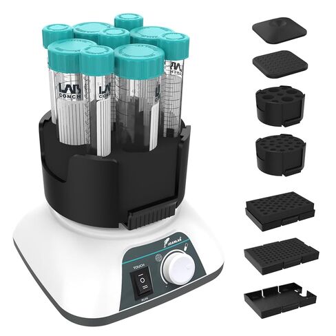 Joanlab Multi Tubes Vortex Shaker لـ 1.5ml/2ml/5ml/10ml/15ml/50ml الأنبوب الرقمي متعدد الوظائف لسرعة التعديل 500-3000 دورة في الدقيقة مع 3 وحدات للكيميائية والبيولوجية in Kuwait