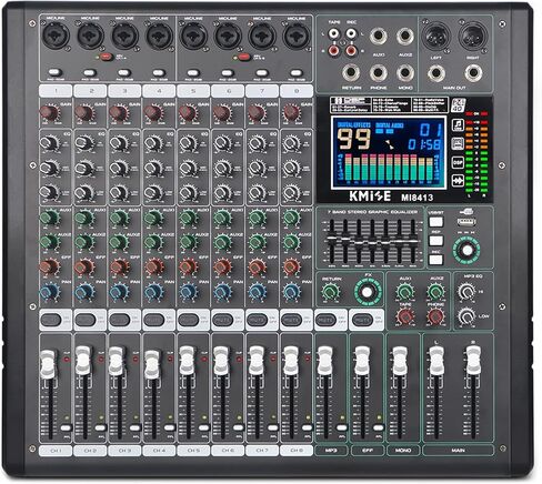 6-Channel Audio Mixer with 99 Sound Effects for PC,Portable Sound Mixing Console with BT USB Recording Input for Live Streaming,Podcasting,DJ Show in Saudi Arabia