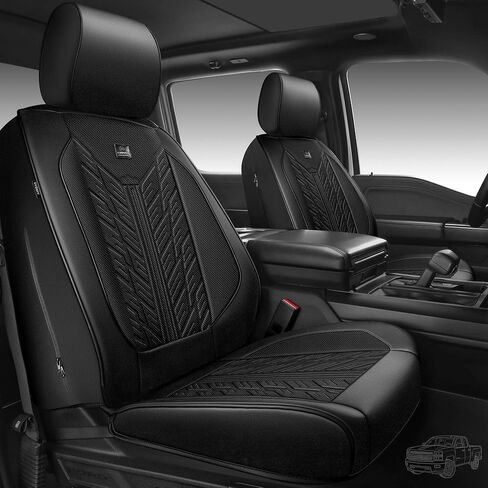 CAR PASS Leather Oxford Car Seat Covers Full Set,Waterproof Seat Cover for Truck,All Weather Non-Slip Durable Universal Fit for Extra Large Truck Car SUV Sedan Van Automotive,Black 3D Tyre Embossed in Saudi Arabia