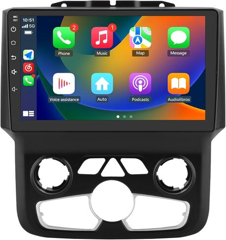 ستيريو راديو السيارة لدودج رام 2013-2019 1500 2500 3500 بنيت في carplay/Android Auto 9 بوصة وحدة 2G RAM 64G ROM مع DSP BT GPS FM WIFI AC AC in Saudi Arabia