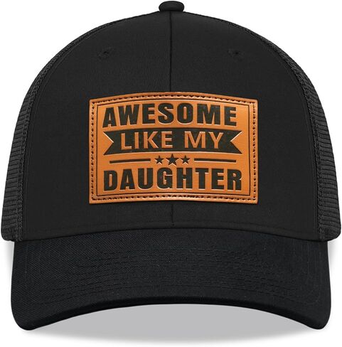 ZAGKOO Dad Gifts from Daughter Son - Men Gift for Father's Day, Birthday, Christmas - Dad Hats 2025 for New First Time Dads Papa Grandpa Stepdads - Leather Patch Adjustable Snapback Cotton Trucker Cap in Kuwait