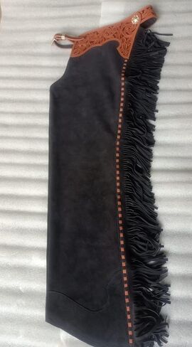 Bull Riding Chaps de Cuero genuino Rodeo Western | Leather Bull Riding Chaps for Men and Women | Bull Riding Chaps | Western Chaps Leather | Unisex Riding Chaps in Kuwait