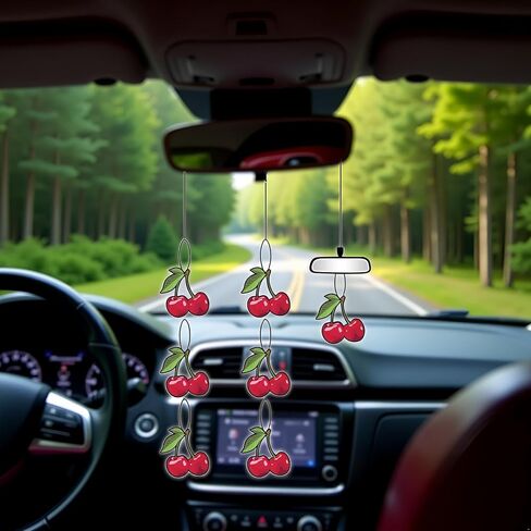Cherry Car Air Fresheners, Funny Cherry Air Fresheners Long Lasting Cute Mirror Scented Hanging Car Decoration Ornaments Gift Interior Accessories for Men Women, 6 Pcs in Saudi Arabia