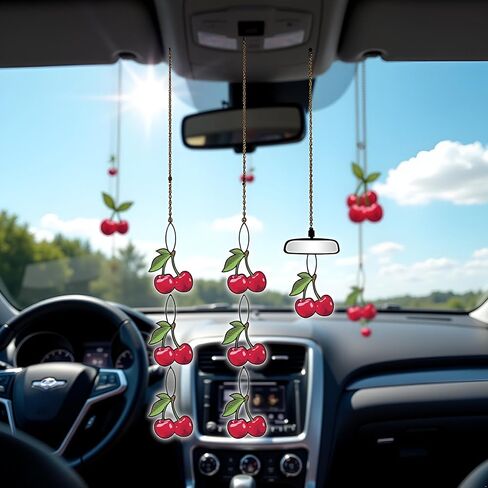 Cherry Car Air Fresheners, Funny Cherry Air Fresheners Long Lasting Cute Mirror Scented Hanging Car Decoration Ornaments Gift Interior Accessories for Men Women, 6 Pcs in Saudi Arabia