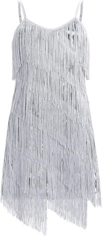 Kids 1920s Fapper Dress for Girls Latin Dance Dress Tassel Sequin Fringe Dresses 1920s Gatsby Party Ballroom Dance Costumes in Saudi Arabia