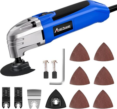 AVID POWER Oscillating Tool, 22000 OPM Electric Oscillating Multi Tool with 3°Oscillation Angle, Cutting, Sanding, Grinding, Scraping, 11 Accessories & Quick-Change Interface in Saudi Arabia