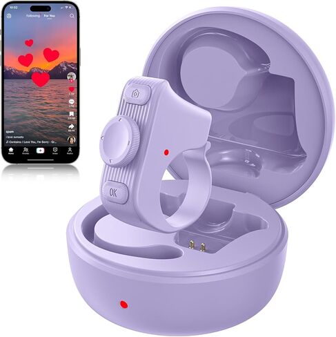 Remote Scrolling Ring for Tiktok,Page Turner for Kindle App,Bluetooth Camera Shutter Remote for iPhone, Android,iOS,iPad,Tablet-Black in Kuwait