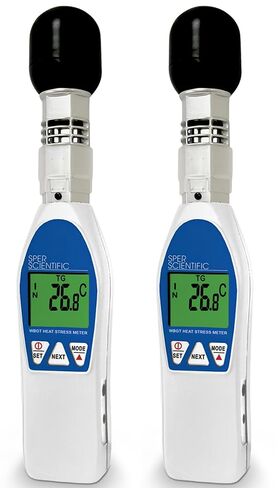 Sper Scientific Scientific Pet Plbe Globe Heat الإجهاد المقياس 800036 - شاشة مؤشر Heat WBGT مع رطوبة درجة حرارة الهواء ودرجة حرارة العالم للرياضة والأنشطة الخارجية في مكان العمل in Kuwait