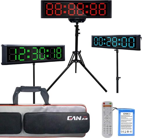 Large LED Display Digital Race Timer with Battery,Function-Countdown/Up/Time Clock, Remote Control, Tripod Stand and Adjustable Brightness for Sports Events, Races, Meetings, Presentations in Saudi Arabia