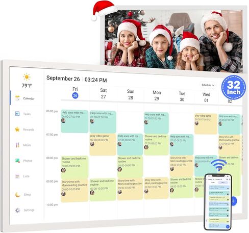 إطار الصورة الرقمية 10.1 بوصة إطار الصورة الرقمية-إطار رقمي IPS لمس الشاشة الرقمية ، 32 جيجابايت ، دوار تلقائي ، عرض شرائح ، تحميل فيديو صور من الهاتف عبر البريد الإلكتروني ، التخزين السحابي المجاني ، الهدية لأمي أبي in Kuwait