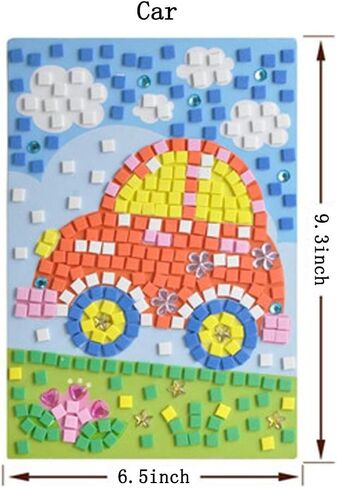 مجموعات فنية مصنوعة يدويًا من ملصقات الفسيفساء الحيوانية المصنوعة يدويًا للأطفال - الكسلان، الفيل، الزرافة، نقار الخشب، الديناصور ريكس، الأوز (6 عبوات)... in Kuwait