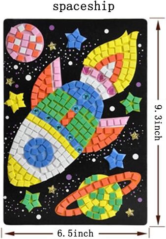 مجموعات فنية مصنوعة يدويًا من ملصقات الفسيفساء الحيوانية المصنوعة يدويًا للأطفال - الكسلان، الفيل، الزرافة، نقار الخشب، الديناصور ريكس، الأوز (6 عبوات)... in Kuwait