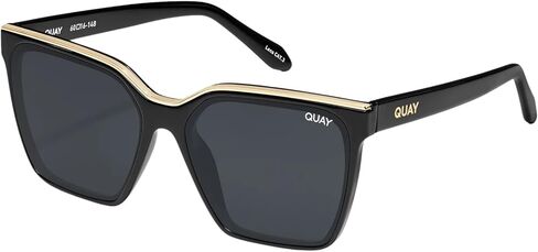 Quay - نظارة شمسية للسيدات ، عدسات مربعة مستقطبة مع حماية للأشعة فوق البنفسجية ، نظارة شمسية كبيرة الحجم (المستوى الأعلى ، الذهب السلحفاة) in Kuwait