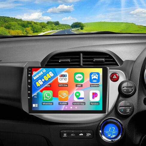 SIXWIN 2G+64G Android Car Stereo Radio for Honda Fit Jazz 2008-2013 Right Drive CarPlay Android Auto Mirror Link 10.1 Inch Touch Screen with GPS Navigation Bluetooth WiFi HiFi FM SWC Backup Camera MIC in Saudi Arabia