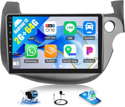 SIXWIN 2G+64G Android Car Stereo Radio for Honda Fit Jazz 2008-2013 Right Drive CarPlay Android Auto Mirror Link 10.1 Inch Touch Screen with GPS Navigation Bluetooth WiFi HiFi FM SWC Backup Camera MIC in Saudi Arabia