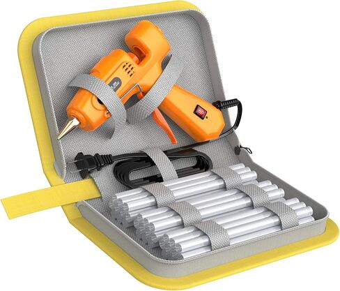 IZIO Hot glue gun and sticks set with 21 glue sticks (7/16")& storage pouch, ideal for bonding wood, fabric, plastic, diy projects, home repairs,handmade crafts，photo frames, diy fairy gardens, orange in Saudi Arabia