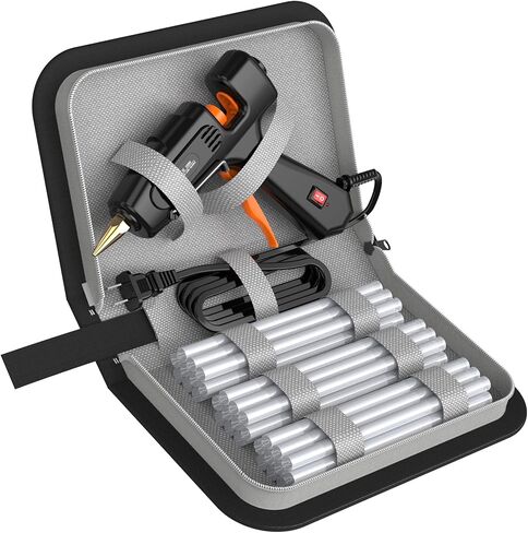 Izio Hot Glue Gun and Sticks With 21 Glue Sticks (7/16 ") وحقيبة التخزين ، مثالية لربط الخشب ، النسيج ، مشاريع البلاستيك ، الإصلاحات المنزلية ، الحرف اليدوية ، إطارات الصور ، الحدائق الخيالية DIY ، البرتقالي in Kuwait