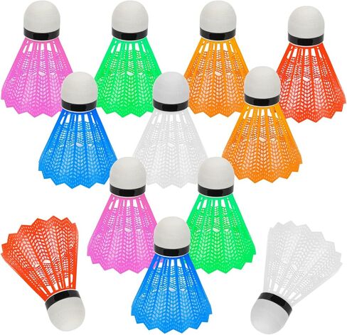Hysagtek Badminton Birdies, 12 Pack Birdies Glow in The Dark Shuttlecocks Badminton Sets for Backyards Outdoor Indoor Sports Activities Training Practice Gym Fitness Game in Kuwait
