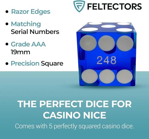 Poker Dice Grade AAA 19mm محملة الكازينو المحملة باللون الأحمر أو الزرق in Kuwait