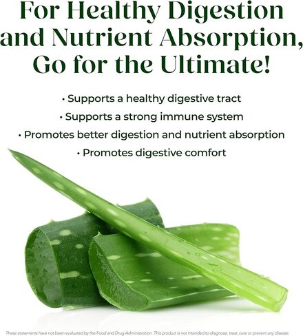Ultimate Aloe – Aloe Vera Juice for Gut Health, Digestive Comfort, Immune Support, and Nutrient Absorption – Strawberry & Kiwi Flavor – 16 Servings in Saudi Arabia