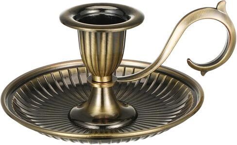 Healifty Candle Holder Candlestick Holders: Taper Candle Holders Vintage Bronze Candlestick Holder with Handle European Style Candle Stand Chamberstick Handheld for Party Wedding Home Decor in Saudi Arabia