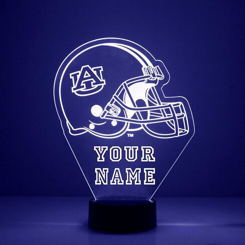 Custom West Virginia University Mountaineers Football Helmet LED Sign Night Light Lamp with Remote, Light Up Display with Personalized Name or Image, Customized, Made in The USA, Clear Acrylic in Saudi Arabia
