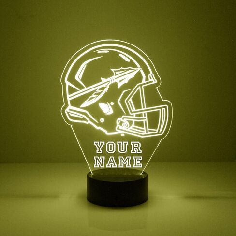 Custom West Virginia University Mountaineers Football Helmet LED Sign Night Light Lamp with Remote, Light Up Display with Personalized Name or Image, Customized, Made in The USA, Clear Acrylic in Saudi Arabia