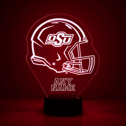 Custom West Virginia University Mountaineers Football Helmet LED Sign Night Light Lamp with Remote, Light Up Display with Personalized Name or Image, Customized, Made in The USA, Clear Acrylic in Saudi Arabia