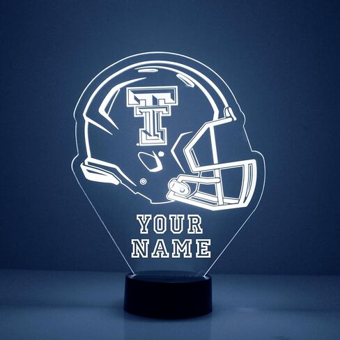 Custom West Virginia University Mountaineers Football Helmet LED Sign Night Light Lamp with Remote, Light Up Display with Personalized Name or Image, Customized, Made in The USA, Clear Acrylic in Saudi Arabia