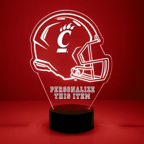 Custom West Virginia University Mountaineers Football Helmet LED Sign Night Light Lamp with Remote, Light Up Display with Personalized Name or Image, Customized, Made in The USA, Clear Acrylic in Saudi Arabia