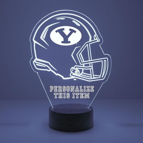 Custom West Virginia University Mountaineers Football Helmet LED Sign Night Light Lamp with Remote, Light Up Display with Personalized Name or Image, Customized, Made in The USA, Clear Acrylic in Saudi Arabia