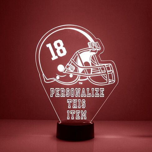 Custom West Virginia University Mountaineers Football Helmet LED Sign Night Light Lamp with Remote, Light Up Display with Personalized Name or Image, Customized, Made in The USA, Clear Acrylic in Saudi Arabia