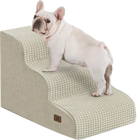 Dog Step for Bed, Dog Stair 3-Step 35D Pet Stair 15.7" H for High Bed or Sofa Non-Slip Balanced Pet Step Indoor, Grey in Kuwait