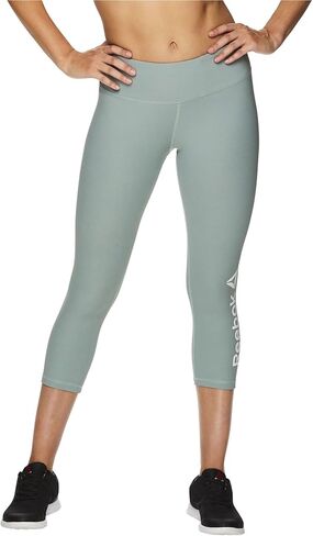 Reebok Womens Branded Capri Compression Athletic Pants S143 XL/20, Black, X-Large in Saudi Arabia