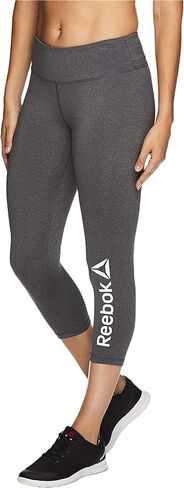 Reebok Womens Branded Capri Compression Athletic Pants S143 XL/20, Black, X-Large in Saudi Arabia