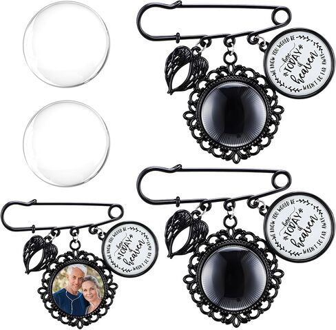 Tondiamo 2 Set Memorial Graduation Tassel Photo Charm with Angel Wing DIY PIN Brooch Memory Tassel Picture for Graduation Cap Decoration 2025 Grad Gown in Kuwait