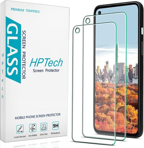 HPTech (عبوة من قطعتين) مصممة لهاتف Google Pixel 4a (5G) واقي شاشة من الزجاج المقوى، مضاد للخدش، خالٍ من الفقاعات in Kuwait