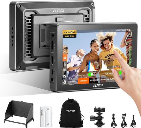 Viltrox DC-A1 2800NIT شاشة حقل الكاميرا ، 7 "4K 60Hz فيديو DSLR خارجية 1920x1080 الشاشة اللمس السطوع مع غطاء محرك السيارة ، 3DLUT ، الطول الموجي والبطارية من أجل Sony Canon Nikon Fuji in Kuwait