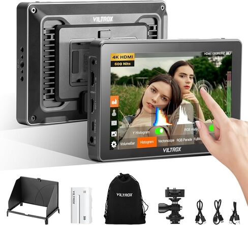 Viltrox DC-A1 2800NIT شاشة حقل الكاميرا ، 7 "4K 60Hz فيديو DSLR خارجية 1920x1080 الشاشة اللمس السطوع مع غطاء محرك السيارة ، 3DLUT ، الطول الموجي والبطارية من أجل Sony Canon Nikon Fuji in Kuwait