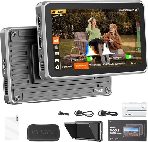 Viltrox DC-A1 2800NIT شاشة حقل الكاميرا ، 7 "4K 60Hz فيديو DSLR خارجية 1920x1080 الشاشة اللمس السطوع مع غطاء محرك السيارة ، 3DLUT ، الطول الموجي والبطارية من أجل Sony Canon Nikon Fuji in Kuwait
