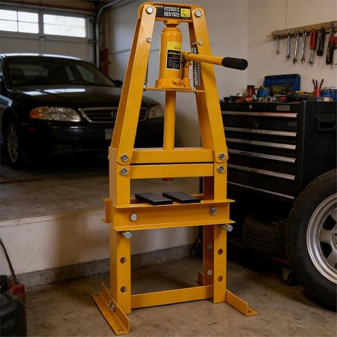 Press Heyraulic Shop 6-Ton-Penchtop A-Frame Press مع ارتفاع قابل للتعديل ، Press Plates وصمام السلامة ، الصحافة الهيدروليكية الصغيرة للمرآب ، إصلاح السيارات وتصنيع المعادن (Orange) in Kuwait