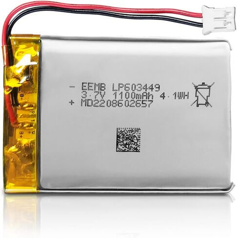 EEMB 3.7V Lithium ion Battery 2000mAh 103454 Rechargeable 3.7 Volt Lipo Battery Pack with Wire JST Connector for Speaker and Dashcam- Confirm Size & Polarity Before Purchase in Kuwait