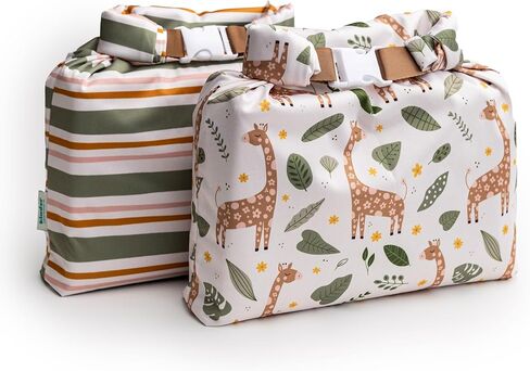 Set of 2 Water Resistant Wet Bags for Storing Laundry or Cloth Diapers Travel Size Wet Bag Daycare Beach Pool Wet Swimsuit Roll Top for Air Tight Odor Contained Washable Reusable (Polkadots) in Saudi Arabia