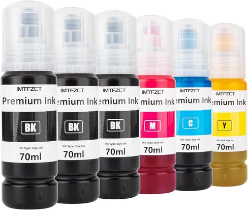Compatible Epson T522 522 Ink Refill Bottles for Ecotank ET-2803 ET-2720 ET4800 ET-2800 ET-2760 ET-4760 ET-2750 ET-3760 ET-2850 ET-15000 ET-4700 ST-4000 ST-2000 ET-3710 Printer(3BK C M Y) in Kuwait