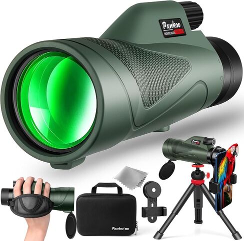 12x50 HD Monocular Telescope for Adults with Smartphone Adapter Tripod Hand Strap - High Power Monoculars Equipped with Large BAK4 Prism & FMC Lens - Suitable for Bird Watching Sports Hiking Traveling in Kuwait