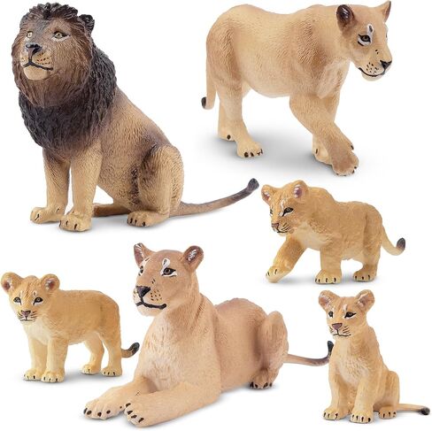 Toymany 6PCS Realistic Tigers Figurines with Tiger Cubs, 2-6" Jungle Animals Figures Family Set, Educational Toy Cake Toppers Christmas Birthday Gift for Kids Toddlers in Saudi Arabia