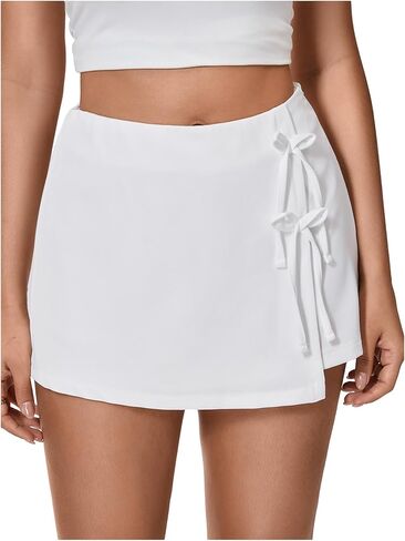 Makemechic Women's Bow Knot Mini Skirt Mini Skirt Leg aresenstrical recl a line summer y2k virts Short in Kuwait