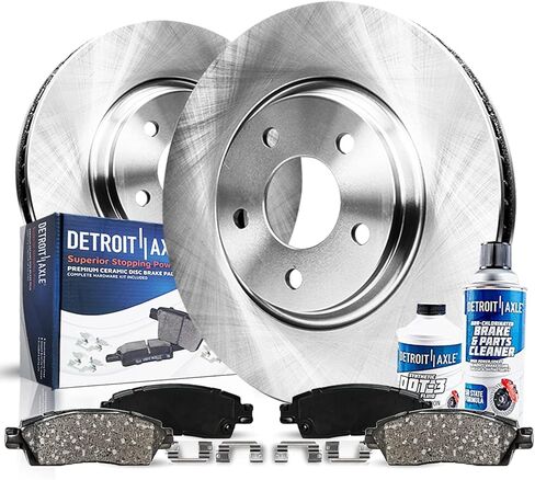 Detroit Axle - Front Brake Kit for Chrysler Town & Country Dodge Journey Grand Caravan Ram C/V Routan Disc Brake Rotors Ceramic Brake Pads Replacement : 11.89 inch Rotor in Saudi Arabia
